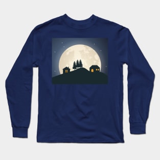 Full moon over the hill Long Sleeve T-Shirt